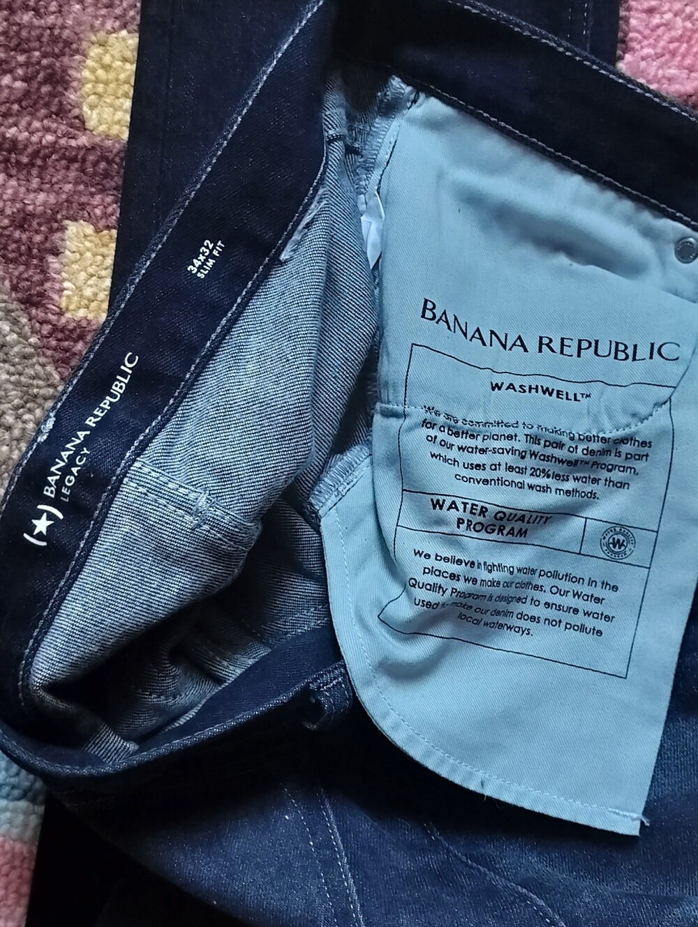 Lot of 2 Banana Republic Legacy Slim Fit Dark Wash Men's Jeans 34 32 - Picture 6 of 9